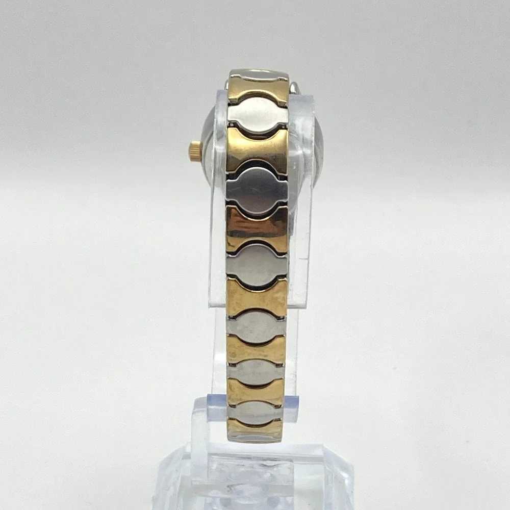Timex Cavatina Watch Women 21mm Gold Silver Tone Stretch Band New Battery 6.25